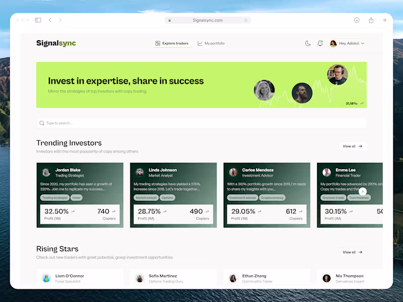 Cover image for SignalSync | Copy Trading Platform