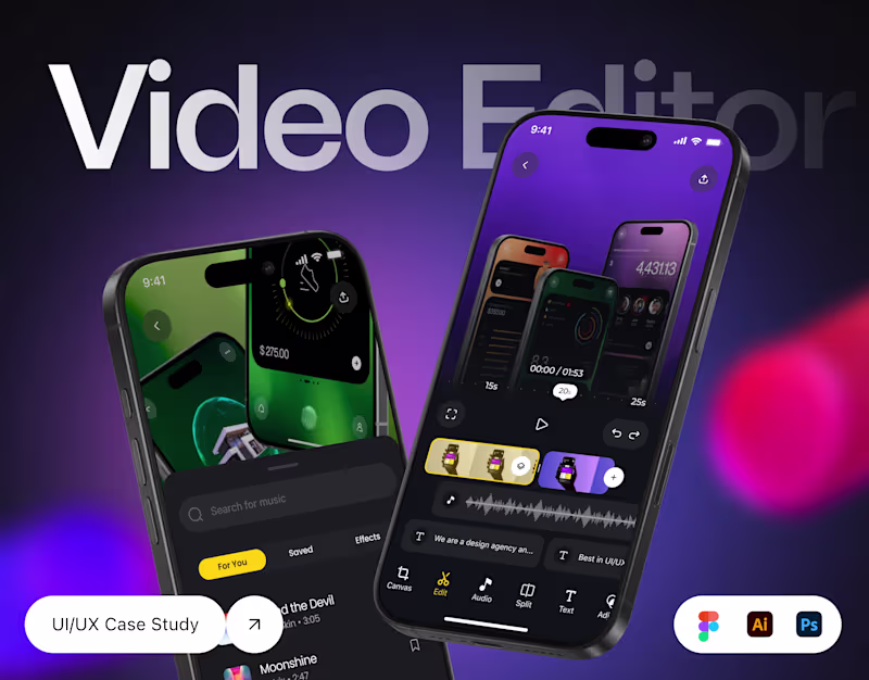 Cover image for Video Editor Mobile App UI Design | UI/UX Case Study