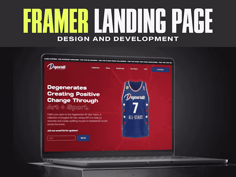 Cover image for Framer Landing Page Design & Development
