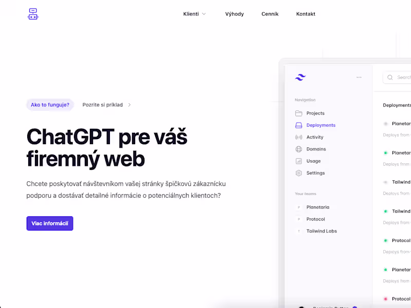 Cover image for ChatGPT on your website SaaS | aichat.sk