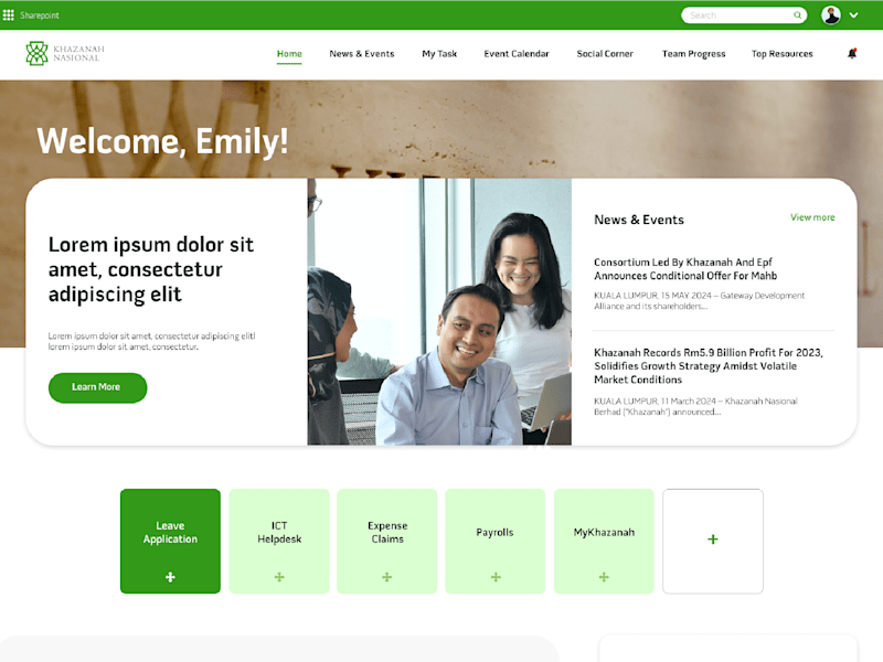 Cover image for Khazanah SharePoint Dashboard Revamp