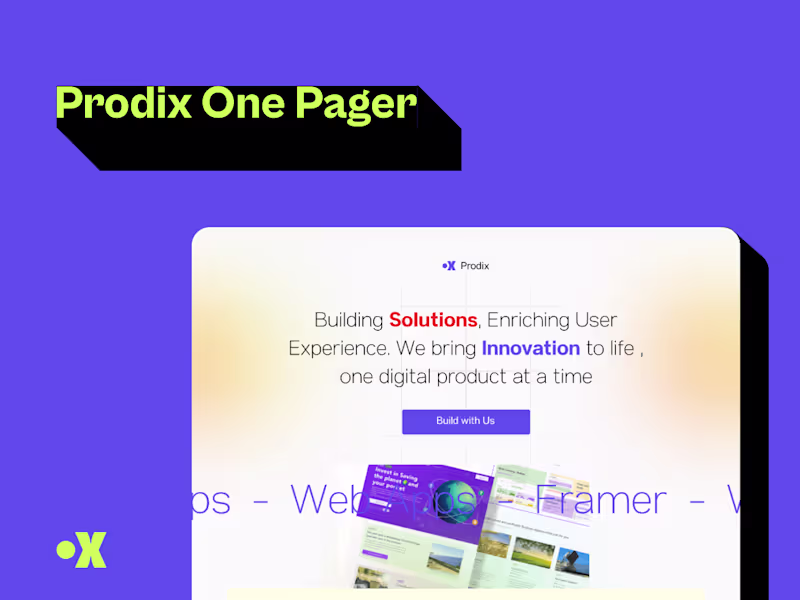 Cover image for Prodix One Pager