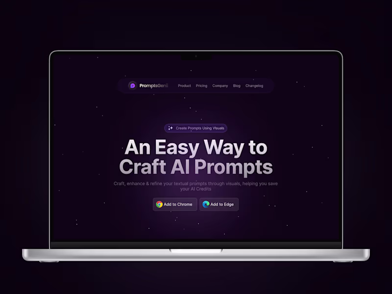 Cover image for Prompts Genie Landing Page