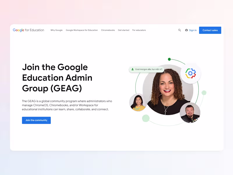 Cover image for Redesign of Google for Education Community