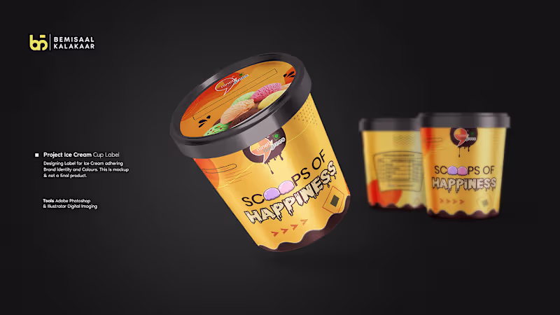 Cover image for Ice Cream Label With MockUp on Behance