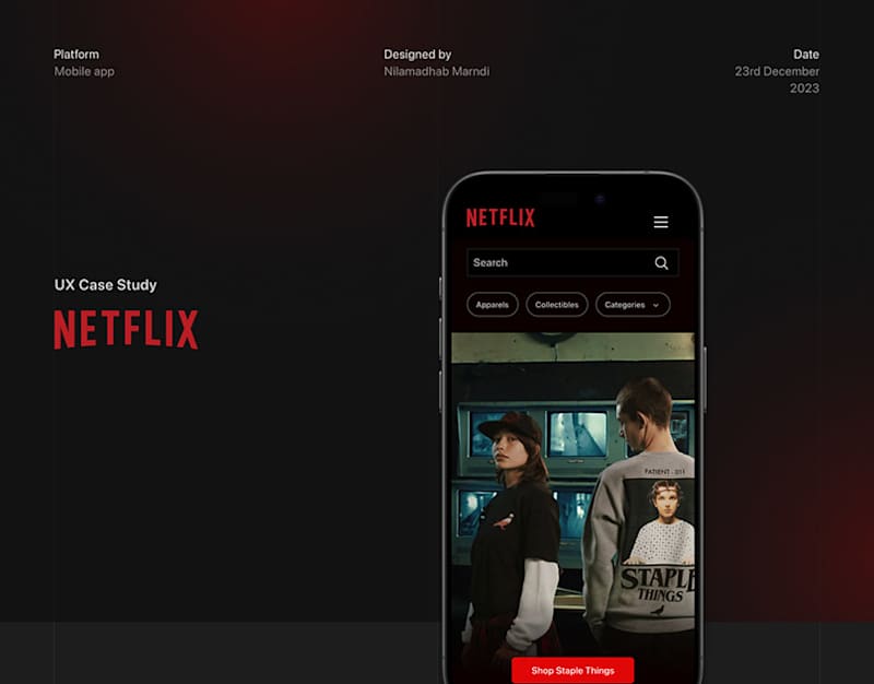 Cover image for Netflix Merchandise app | Case Study :: Behance