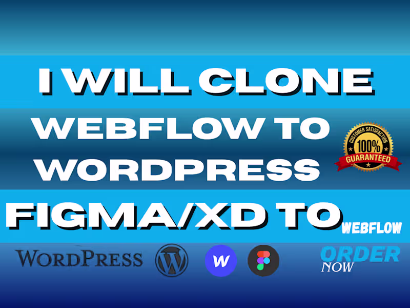 Cover image for I will convert, clone or migrate, webflow to wordpress website