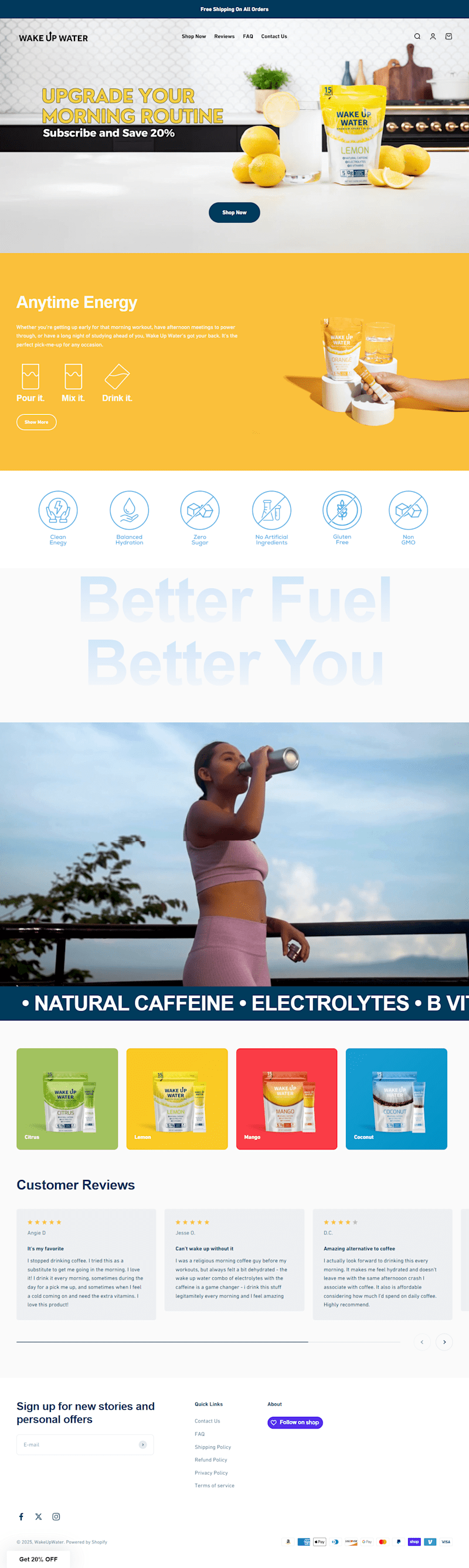 Cover image for Wake Up Water – Energetic Shopify Design for Clean Hydration