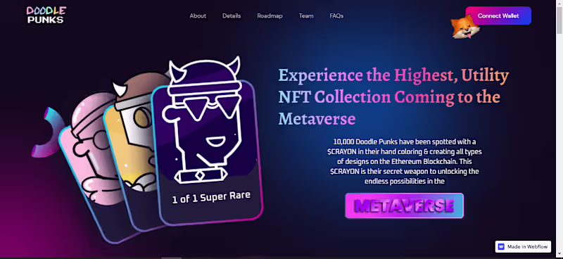 Cover image for NFT Webflow website, Modern NFT Website Design 