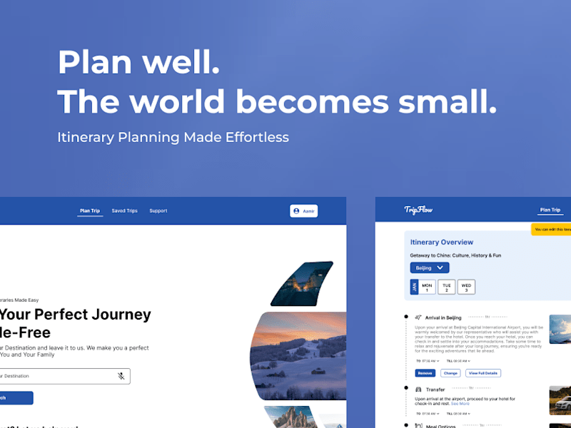 Cover image for Tripflow A UX/UI Case Study on Travel Itineraries