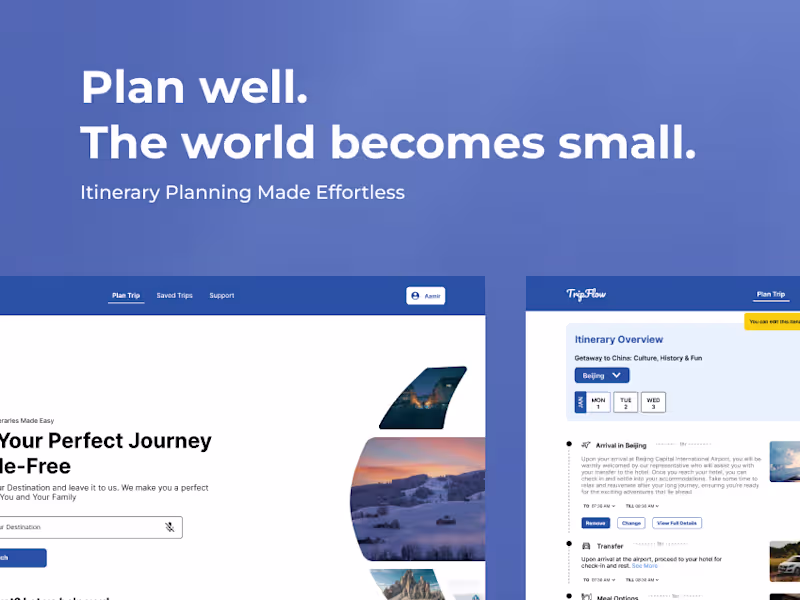 Cover image for Tripflow A UX/UI Case Study on Travel Itineraries