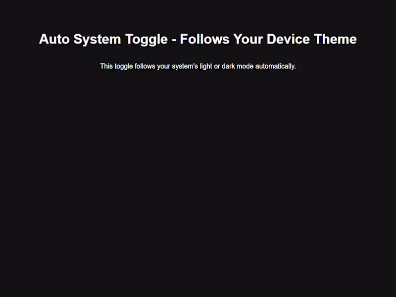Cover image for Dark Mode Toggle – System Preference Based