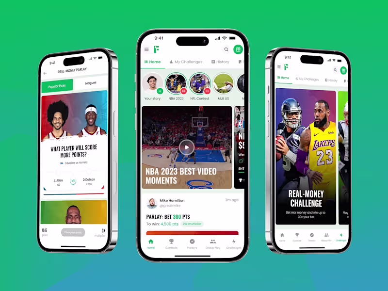 Cover image for Fantasy Sports Mobile App Interface
