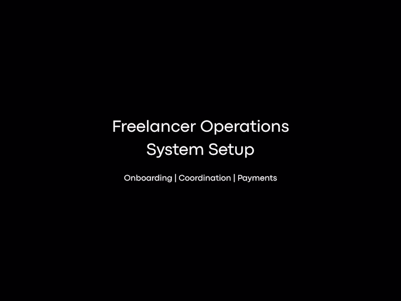 Cover image for Freelancer Operations System Setup