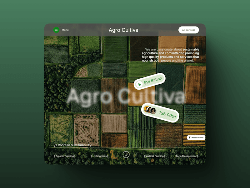 Cover image for Terra Cultiva - Landing Page For An Agro-business - (Framer)