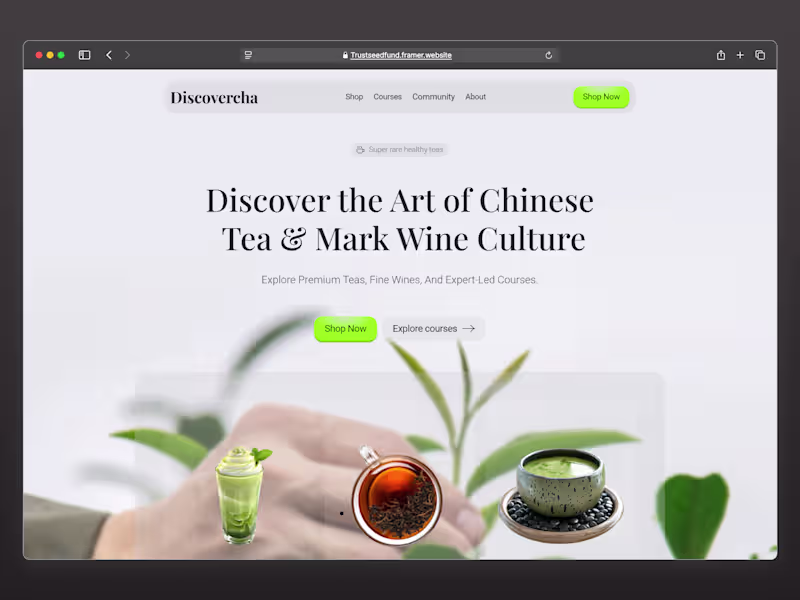 Cover image for Discovercha Premium Tea Culture Website Design