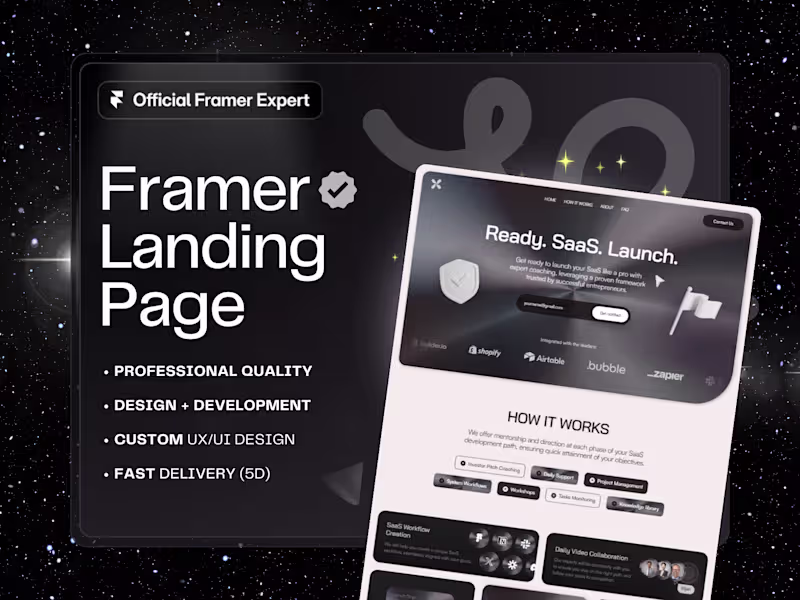 Cover image for Framer Landing Page Design & Development