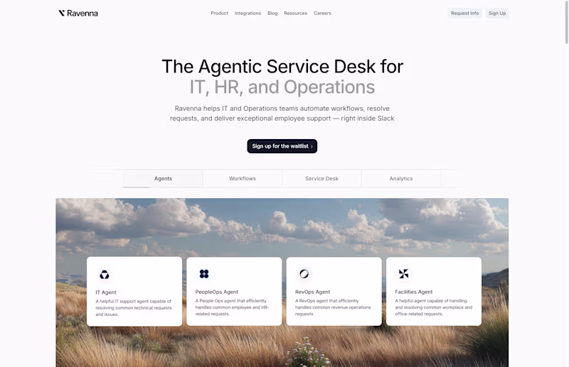 Cover image for Ravenna - The agentic service desk for IT, HR, and Operation...