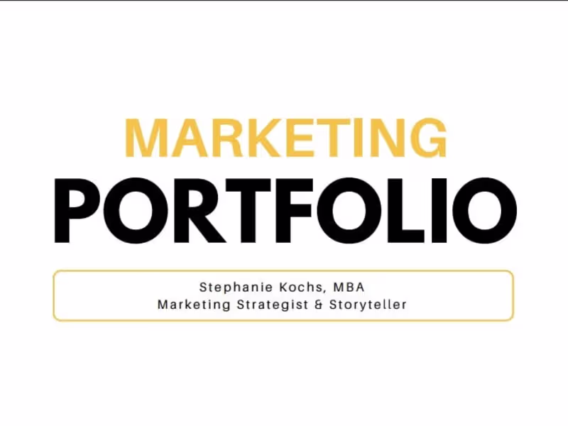 Cover image for Marketing and Writing Portfolio