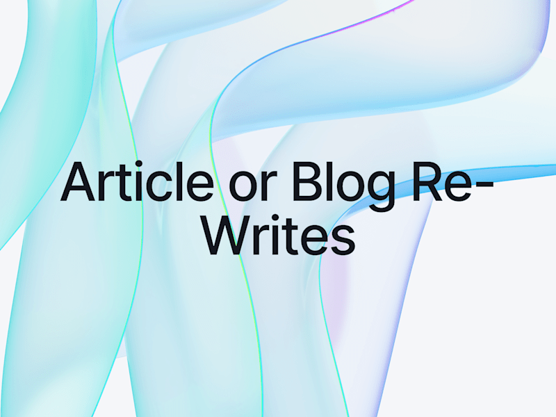 Cover image for Article and Blog Post Re-Writing