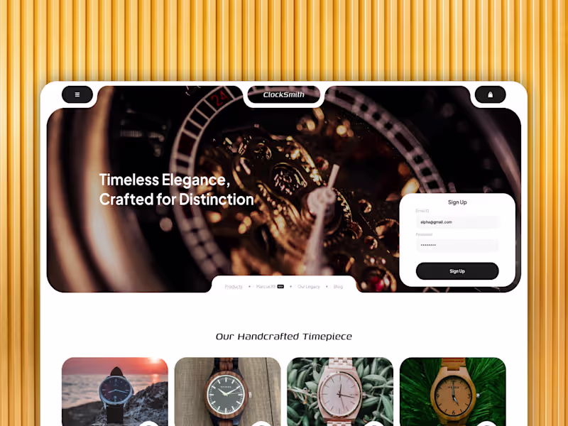 Cover image for ClockSmith - Homepage Design
