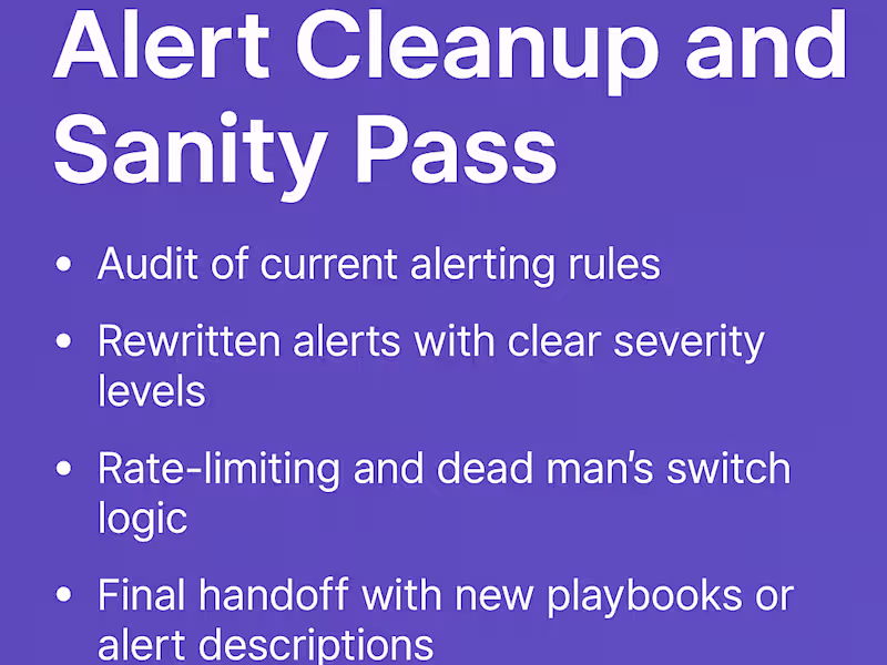 Cover image for Alert Cleanup and Sanity Pass