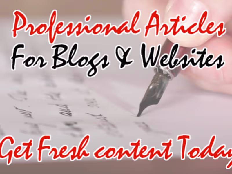 Cover image for Professional Articles for Blogs and Websites