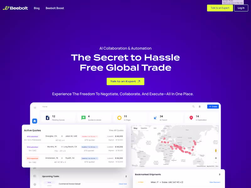 Cover image for Beebolt shipping container web app