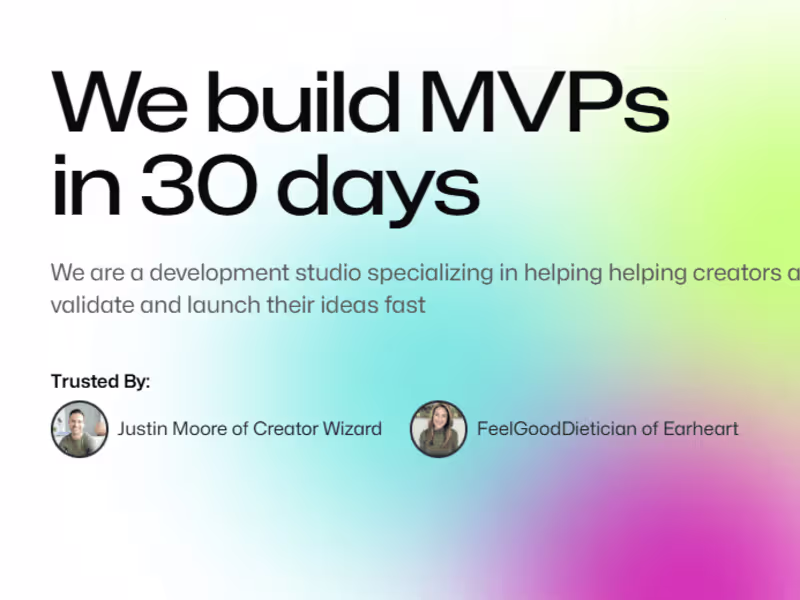 Cover image for 30 MVP Development