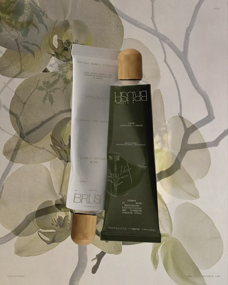 Cover image for Branding and Packaging design for BRUSH a sustainable brand