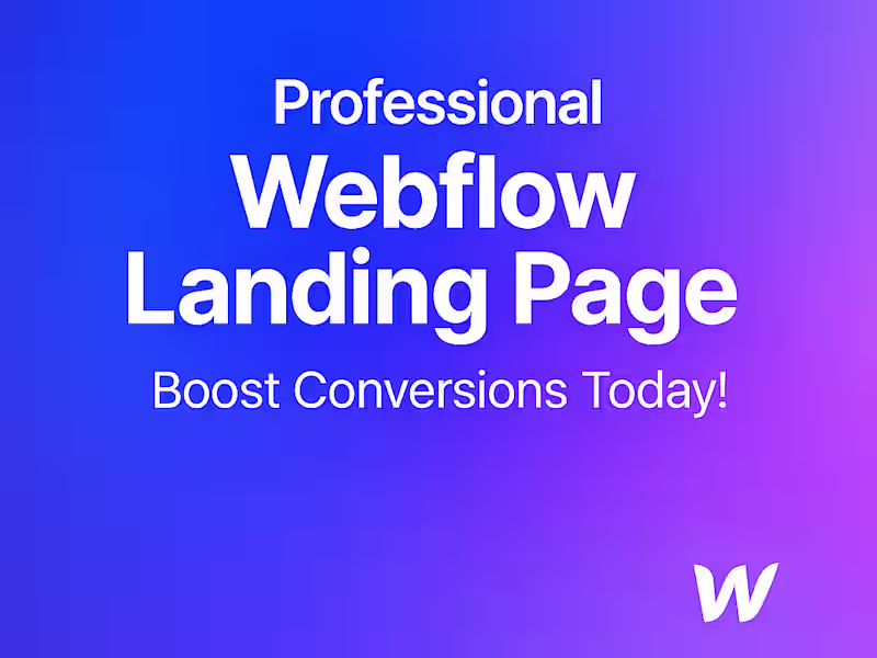 Cover image for High-Converting Webflow Landing Page Design