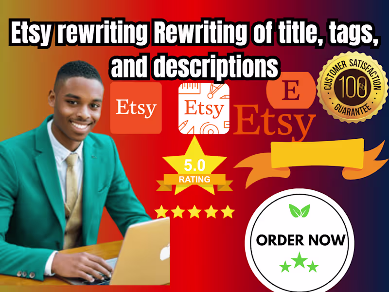 Cover image for I will do etsy rewritting tags and description to boost sales