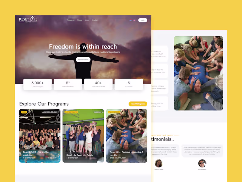 Cover image for Personal Growth and Spiritual Events Website