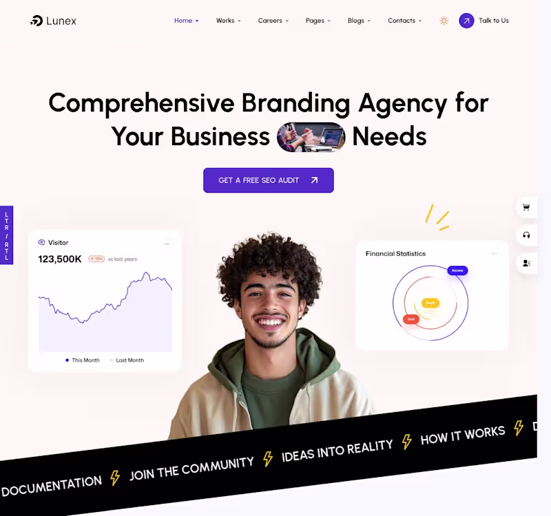 Cover image for Lunex Creative Home Bold Homepage Design