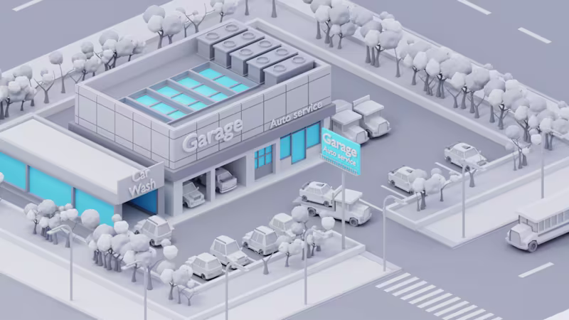 Cover image for Isometric City: Garage and Car Wash Render