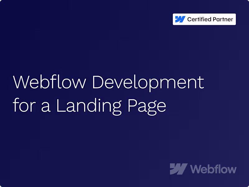Cover image for Webflow Development for a Single Landing Page