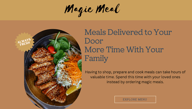 Cover image for Sales Page for Meal Delivery Program