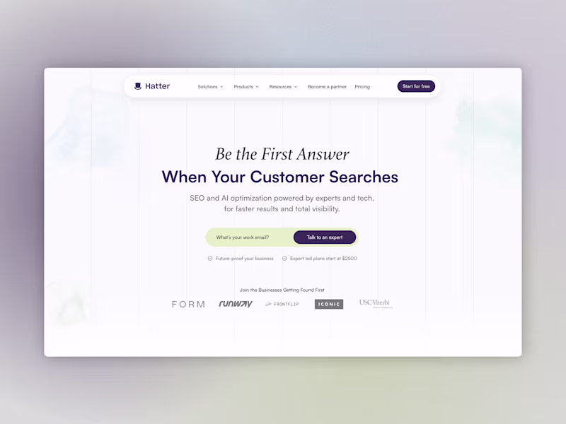 Cover image for Hatter AI Landing Page & Website Development