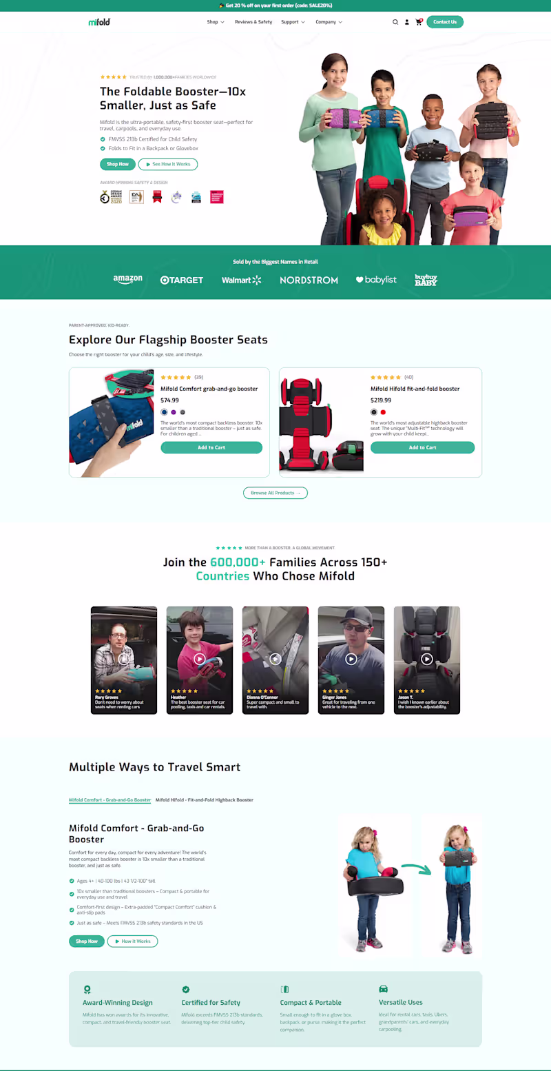 Cover image for Shopify Store Development - Mifold
Developed