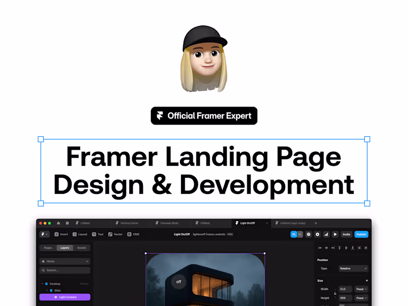 Cover image for Framer • Landing Page Design & Development