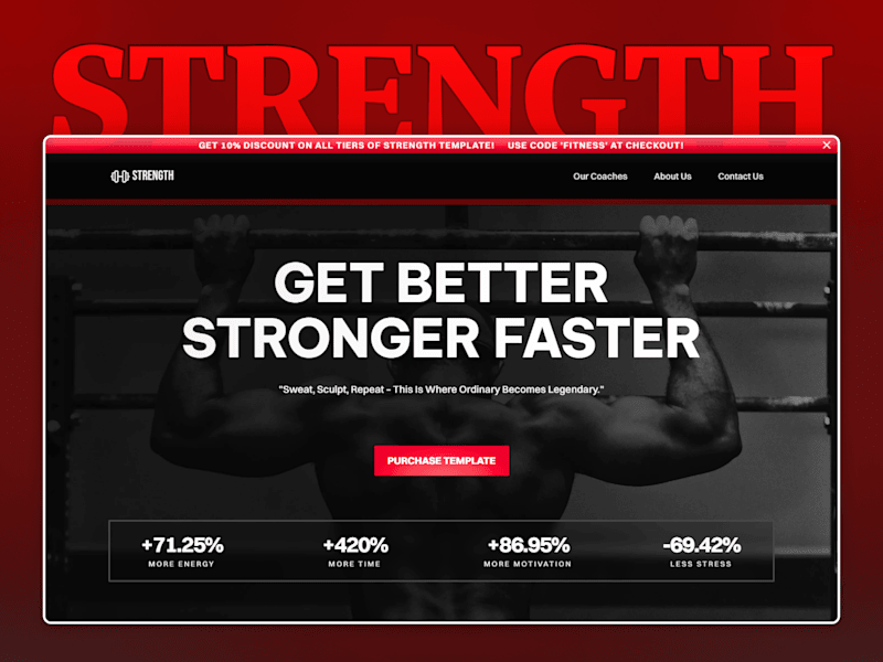Cover image for Strength Fitness Framer Template