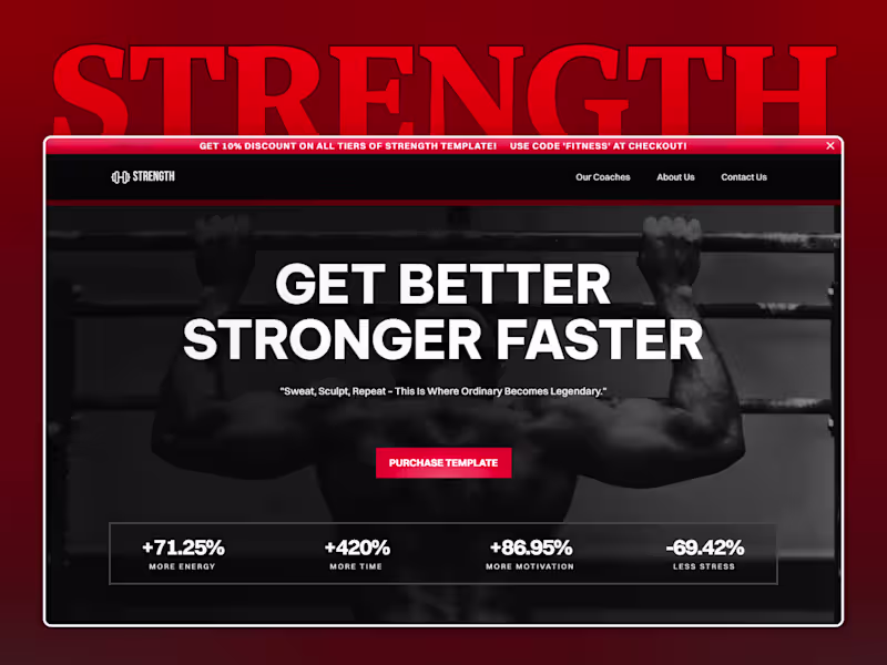 Cover image for Strength Fitness Framer Template