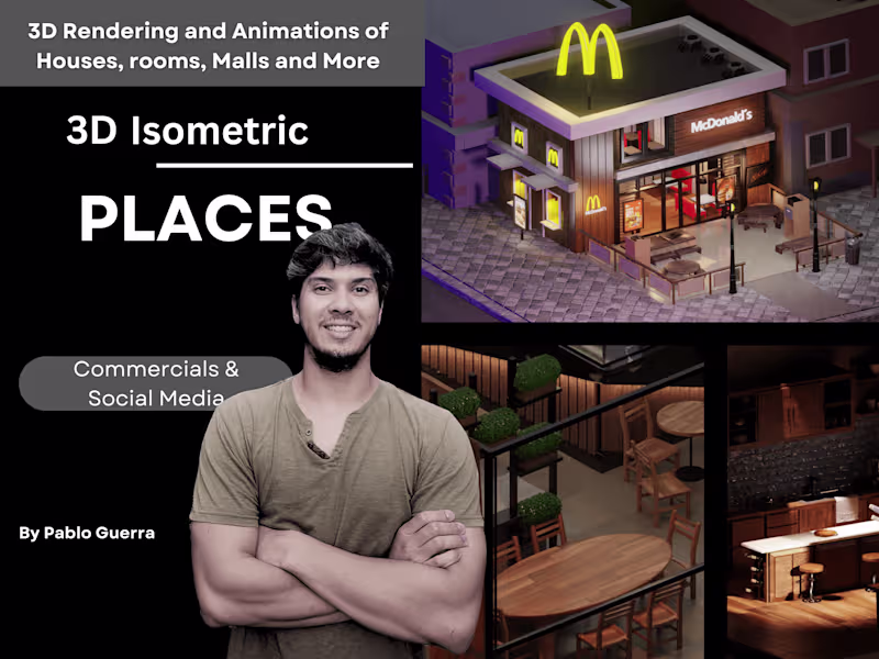 Cover image for 3D ISOMETRIC INTERIORS FOR COMMERCIALS OR SOCIAL MEDIA 