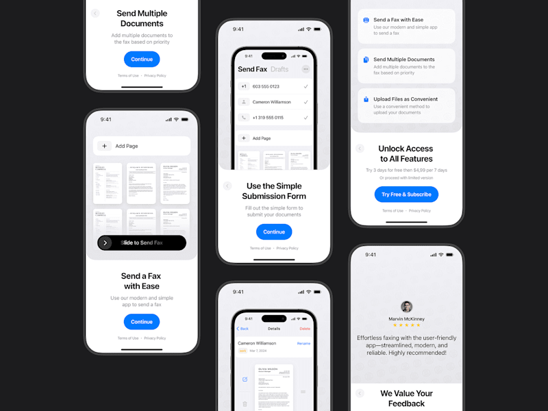 Cover image for Onboarding for the Fax Sending App