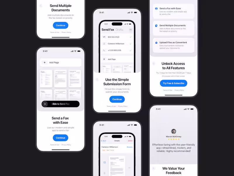 Cover image for Onboarding for the Fax Sending App