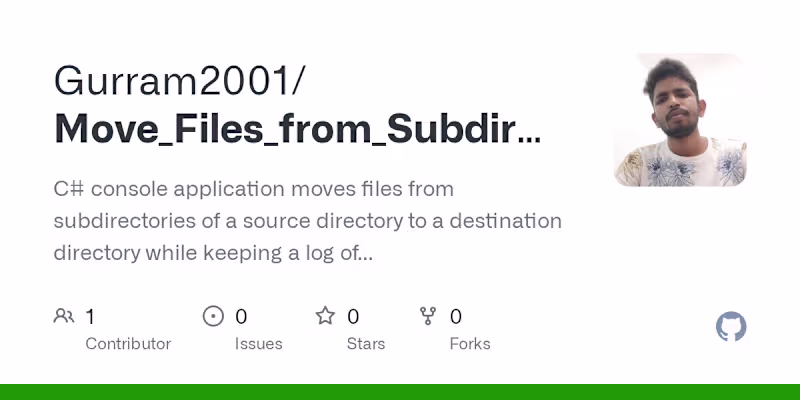 Cover image for Folder File Mover: C# Automation Tool