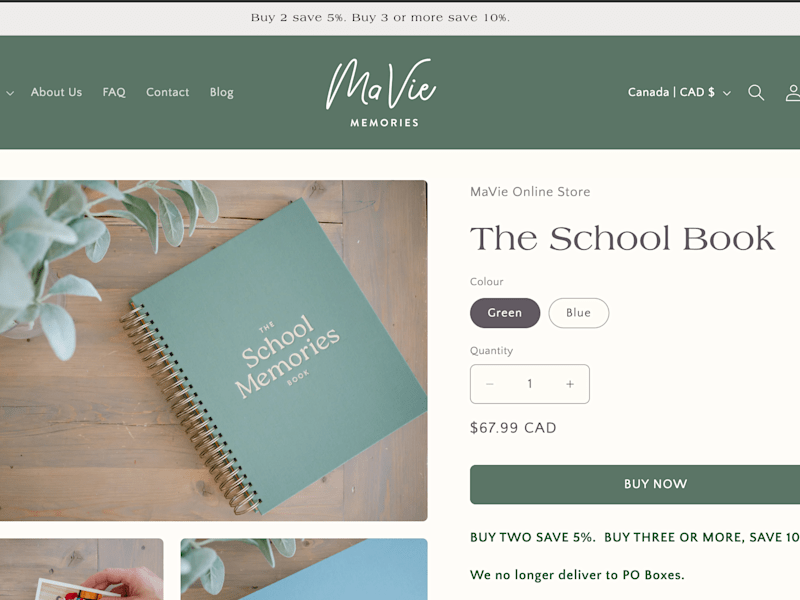 Cover image for Shopify E-commerce Site for Mavie Memories