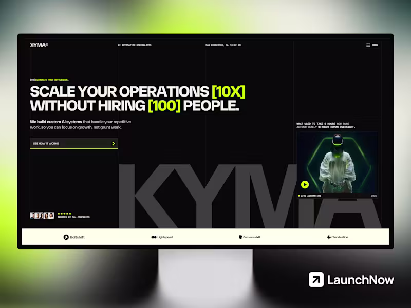 Cover image for KYMA - Framer Template for AI & Automation Agencies