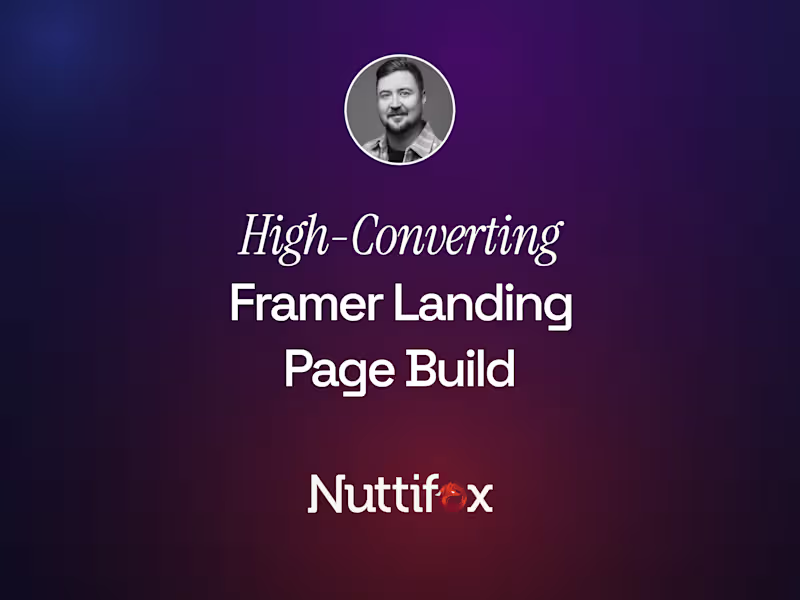 Cover image for Framer • Landing Page Build