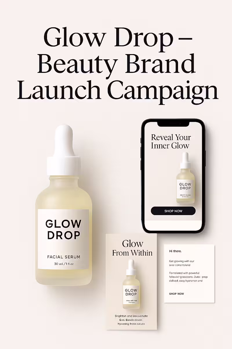 Cover image for Glow Drop – Beauty Brand Launch Campaign Developed a full di...